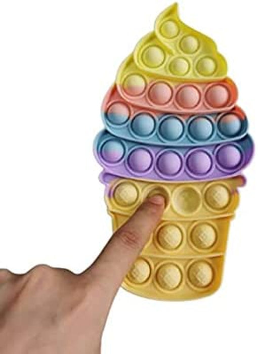 Push Pop It Popsicle Cone – Ice Cream Sensory Silicone Fidget Toys – Stress Relief, Autism & Anti-Anxiety – Flexible, Odorless & Easy to Play - Perfect for Elderly, Adults & Kids | Colorful