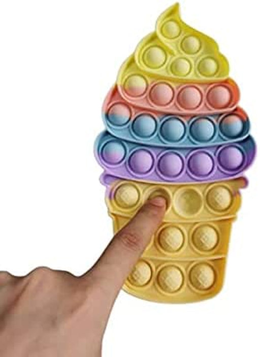Push Pop It Popsicle Cone – Ice Cream Sensory Silicone Fidget Toys – Stress Relief, Autism & Anti-Anxiety – Flexible, Odorless & Easy to Play - Perfect for Elderly, Adults & Kids | Colorful