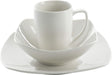 Gibson Home Amelia Court Porcelain Dinnerware Set, Service for 4 (12Pcs), White (Soft Square)