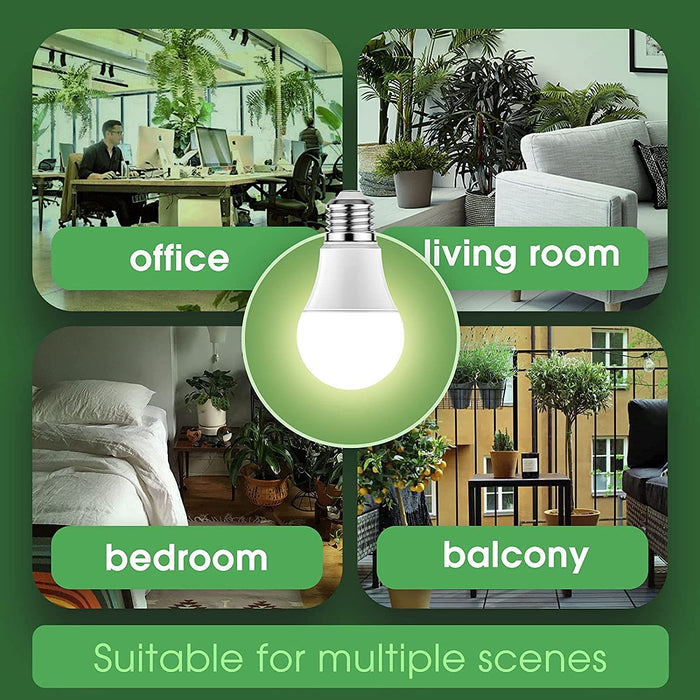 Grow Light Bulbs,  LED Grow Light Bulb A19 Bulb, Full Spectrum Grow Light Bulb, Plant Light Bulbs E26 Base, 11W Grow Bulb 100W Equivalent, Grow Light for Indoor Plants, Seed Starting, 2Pack