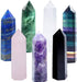 7Pcs Natural Crystal Healing Wands, Height 3.3"-3.5" Single Point Healing Crystal Wand 6 Faceted Reiki Chakra Stones Crystal Healing Prism for Reiki, Home Decor