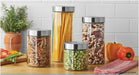 Mainstays Glass Storage Canisters with Stainless Steel Lids, 4 Piece Set