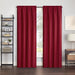 Eclipse Samara Solid Color Blackout Rod Pocket Single Curtain Panel, Chili Red, 42 X 54