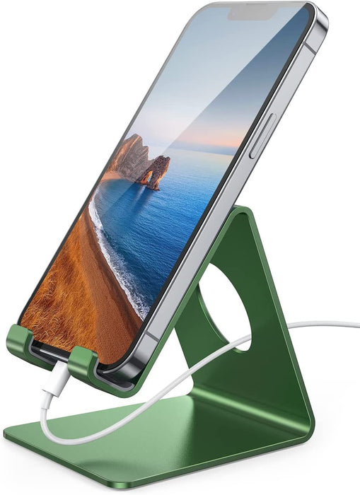Cell Phone Stand, Desk Phone Holder Cradle, Compatible with Phone 12 Mini 11 Pro Xs Max XR X 8 7 6 plus SE, All Smartphones Charging Dock, Office Desktop Accessories - Silver