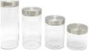 Mainstays Glass Storage Canisters with Stainless Steel Lids, 4 Piece Set