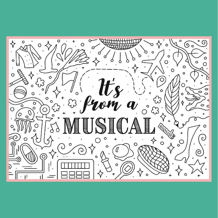 THEATRE NERDS COLORING PAGES by  | Hand-Drawn Illustrations - Printed on Matte Card Stock (8.5" X 11") - Set of 4 Individual Pages