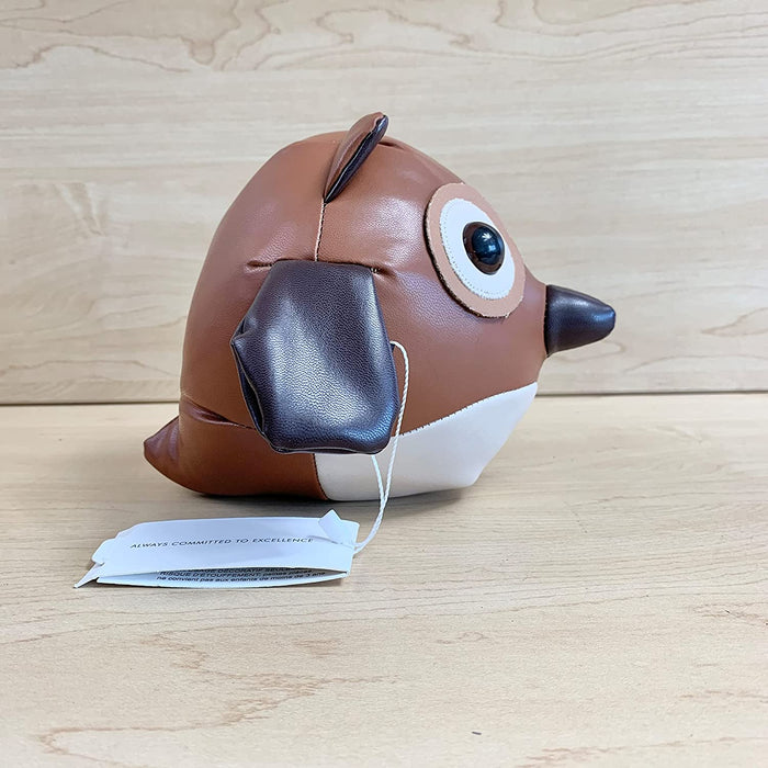 Cute Owl Leather Bookend, Book Holder for Shelves – Decorative Weighted Animal for Home and Office Desk and Shelf | Handcrafted Stuffed Animal Furniture Decor
