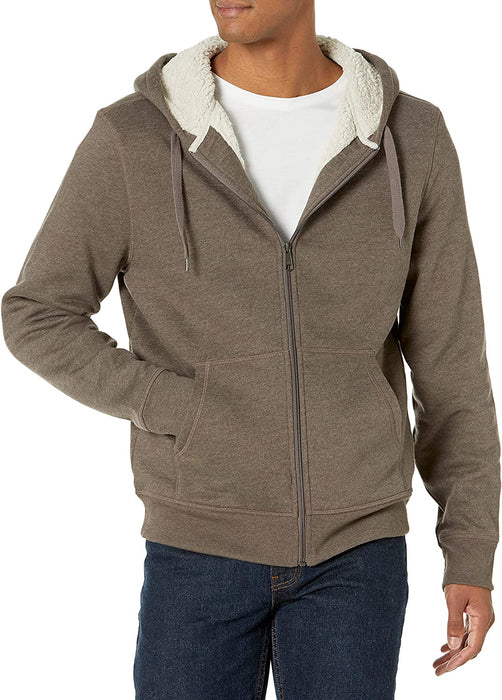 Amazon Essentials Men'S Sherpa-Lined Full-Zip Hooded Fleece Sweatshirt