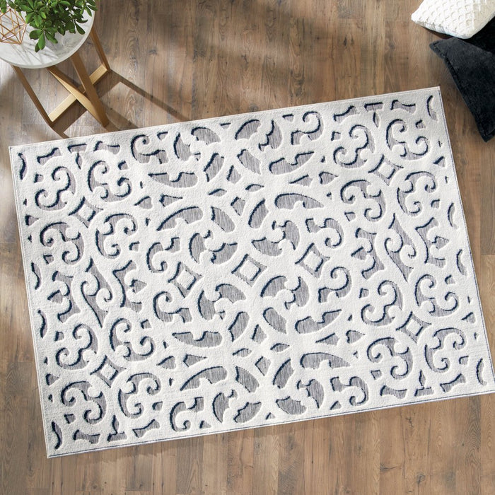 My Texas House Irongate, Transitional, Damask, Woven Area Rug, 5'2" X 7'6"