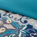 Modern Threads 8 Piece Reversible Bed in a Bag, Deep Blue Damask, Granada, Queen