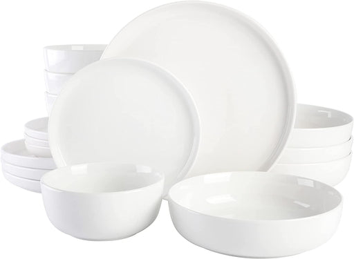 Gibson Home Oslo Porcelain Dinnerware Set, Service for 4 (16Pcs), White
