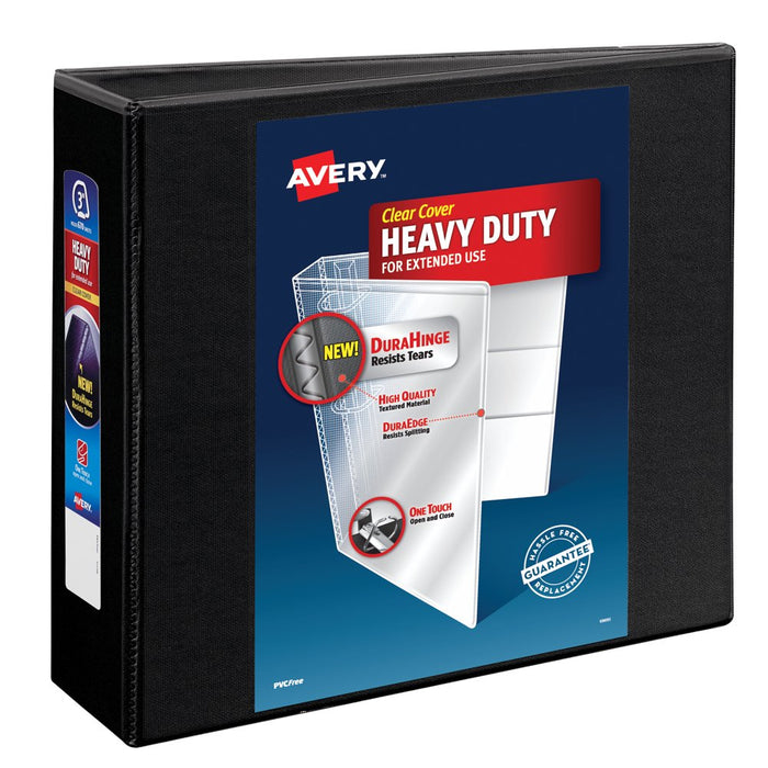 Avery Heavy Duty View Binder, Black, 3-Inch, Slant Ring, One-Touch, 635 Sheets
