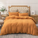 Jersey Knit Duvet Cover Set 100% T-Shirt Cotton Super Soft Comfy 3Pc Bedding Set with Zipper Closure (Solid Burnt Orange, King)