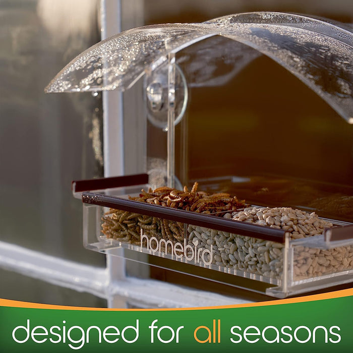 Window Bird Feeders with Strong Suction Cups - Home Bird Suction Cup Bird Feeder Window Clear Bird Feeders for Window Bird Feeders for outside for Viewing Bird Watching Squirrel Proof Bird Feeder