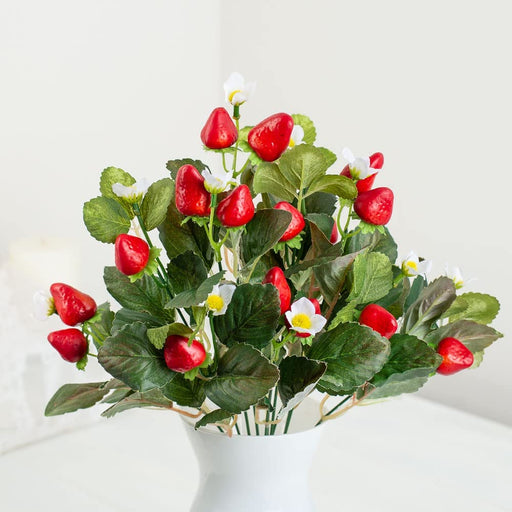 Artificial Strawberry Bush | Summer Florals and Home Decor | Size: 17" L