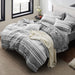 Bedsure Bed in a Bag Full Size 7-Piece Gray White Striped Bedding Comforter Sets All Season Bed Set, 2 Pillow Shams, Flat Sheet, Fitted Sheet and 2 Pillowcases
