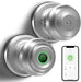 Smart Door Knob, Fingerprint Door Lock Smart Lock Biometric Door Lock Fingerprint Door Knob with App Control, Great for Bedrooms,Cloakroom,Apartments Offices,Hotels, Satin Nickel