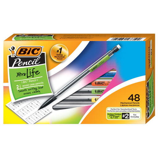 BIC Xtra Life Comfort Mechanical Pencils, Smooth Writing, 0.7Mm, 48 Count