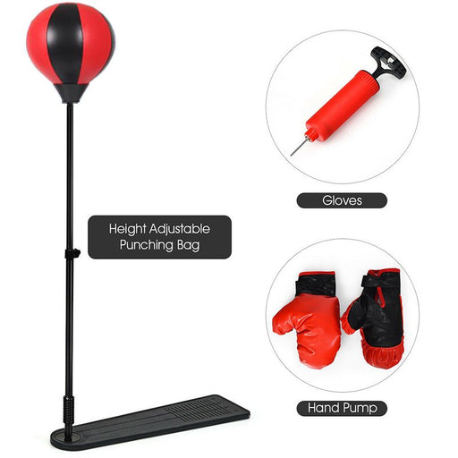 SKONYON Kids Punching Bag with Adjustable Stand and Boxing Gloves