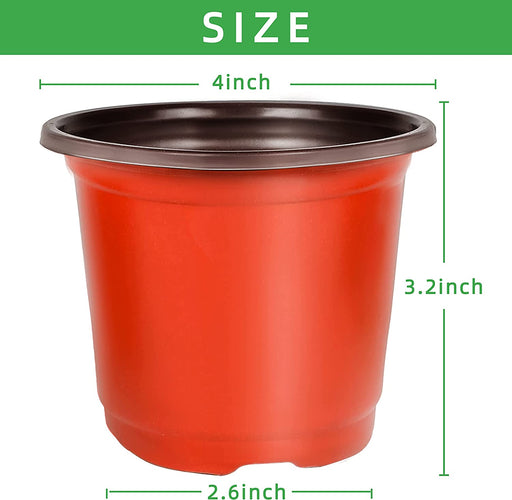 4" Plant Pots Small Plastic Plants Nursery Pot/Pots (100Pcs) Seedlings Flower Plant Container Seed Starting Pots for Plants Come with 100Pcs Plant Labels