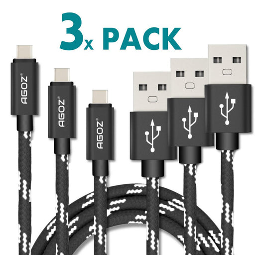 3 Pack 10Ft Braided Type-C USB FAST Charging Charger Cable Cord for Samsung Galaxy S22, S21, S10, S10E, S20, S9,S8, Note 20, 10, 9, A01 A11 A10E A12 A13 A14 A20 A21 A50 A51 A52 A53 A71, Z Fold4