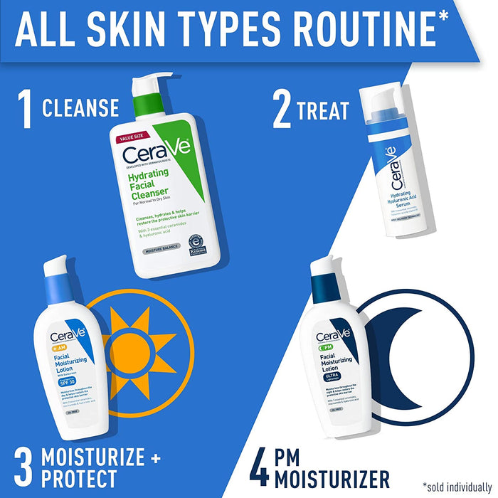 Cerave AM Facial Moisturizing Lotion SPF 30 | Oil-Free Face Moisturizer with Sunscreen | Non-Comedogenic | 3 Ounce