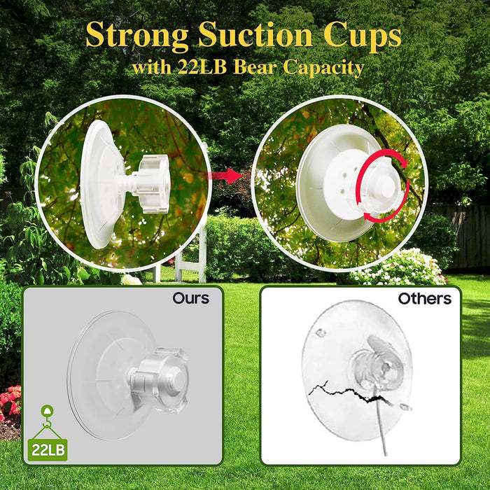 Window Bird Feeder, Window Bird Feeders with Strong Suction Cups for Outside, Height Adjustable to 9.5 Inch, Removable Tray with 4 Compartments, Easy Clean and Fill, Clear Acrylic Bird House
