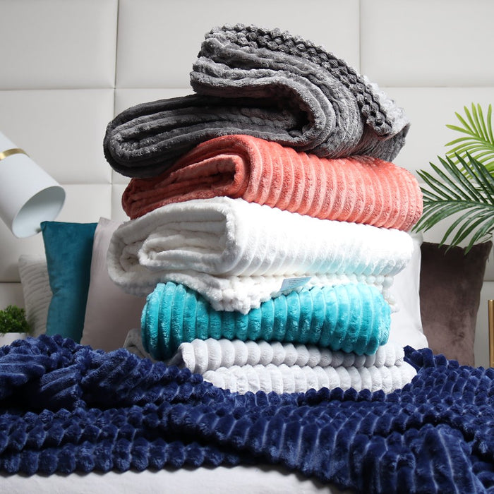 Cut Plush Fleece Throw Blanket - Super Soft Lightweight Fuzzy Luxury Bed Blanket for Sofa Couch Bed, Twin (66" X 90") Gray