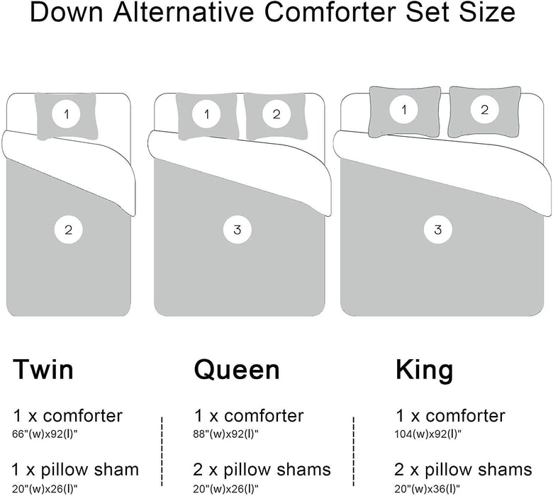 Lightweight Solid Comforter Set (King) with 2 Pillow Shams - 3-Piece Set - Blackish Green and Alloy Gray - down Alternative Reversible Comforter
