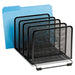 Rolodex Stacking Desktop Sorter, 5 Sections, Mesh Metal, Black