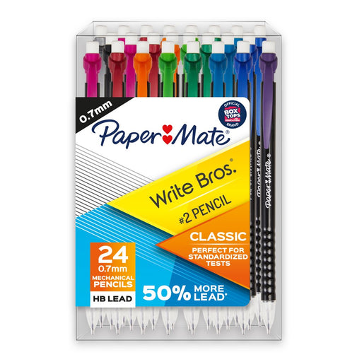 Paper Mate Mechanical Pencils, Write Bros. Classic #2 Pencil, Great for Standardized Testing, 0.7Mm, 24 Count