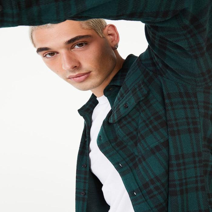Free Assembly Men'S Knit Flannel Shirt