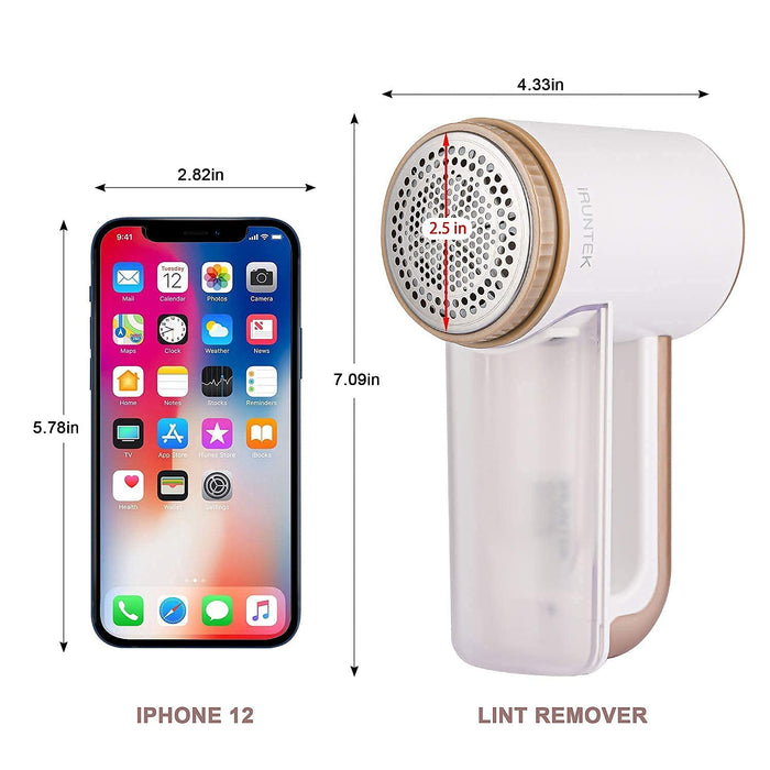 Rechargeable Fabric Shaver, Electric Commercial Lint Remover with LED Display & Big Trash Box, 3-Speeds for Removing Fuzz and Pill from Clothes, Furniture, Sweater, Couch and Blanket, White