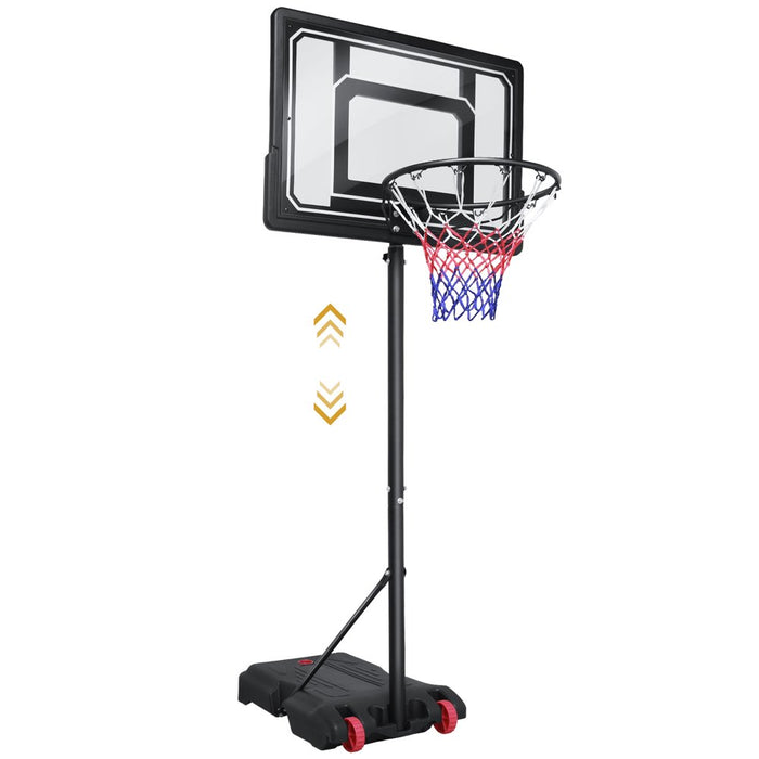 Portable Basketball Hoop Goal System 5 - 7Ft Height Adjustable 34" Backboard for Kids Teens Outdoor Indoor Court