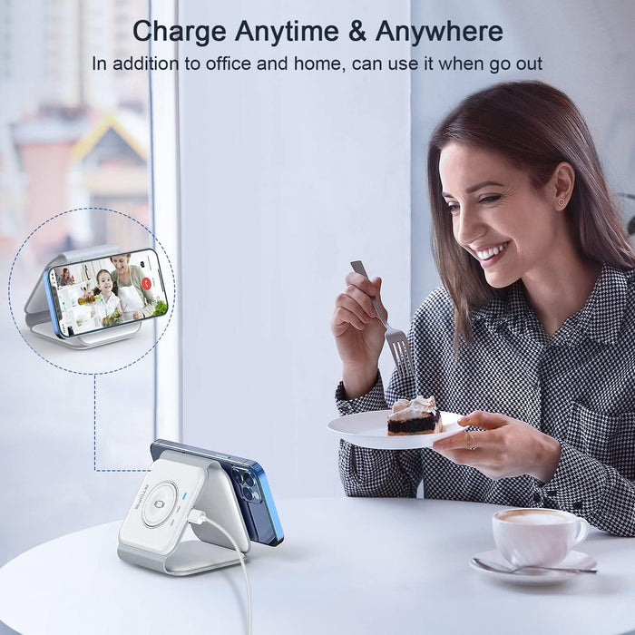 Wireless Charger 3 in 1, Magnetic Travel Wireless Charging Station Multiple Devices,Gan 3 in 1 Charging Station,Compatible for Iphone15/14/13/12/Pro/Max,Iwatch,Airpods 3/2/Pro(Adapter Includes)