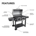 Kenmore 32-Inch Smart Charcoal Grill with Bluetooth Meat Thermometer, LCD Display, and Temperature Probes, Black/Stainless Steel