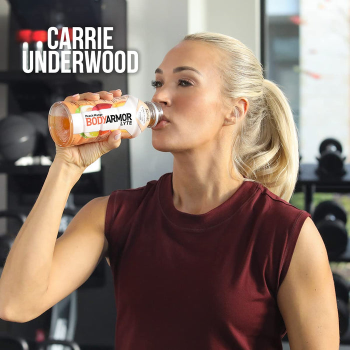 BODYARMOR LYTE Sports Drink Low-Calorie Sports Beverage, Peach Mango, Natural Flavors with Vitamins, Potassium-Packed Electrolytes, Perfect for Athletes, 16 Fl Oz (Pack of 12)
