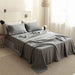 Simple&Opulence 100% Linen Sheet Set Solid Color-4 Pcs Washed French Linen Bed Sheets(1 Flat Sheet,1 Fitted Sheet,2 Pillowcases)-Breathable Bedding Set (Grey, Queen)