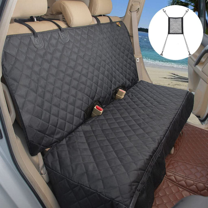 Deluxe Dog Seat Cover for Back Seat More Durable Waterproof Backseat Protector, High Heat Resistant and Nonslip Back Seat Cover for Dogs Kids,Universal Size Fits Cars Trucks Suvs (Beige)