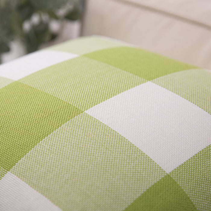 Buffalo Checker Plaid Farmhouse Summer Square Decorative Throw Pillow for Couch, 12" X 20", Green/White, 2 Pack