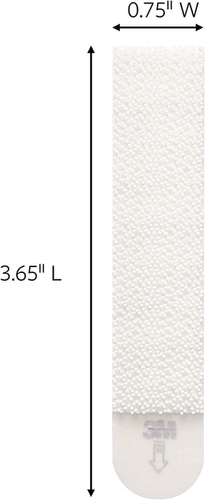 Large Picture Hanging Strips, Damage Free Hanging Picture Hangers, No Tools Wall Hanging Strips for Living Spaces, 4 White Adhesive Strip Pairs