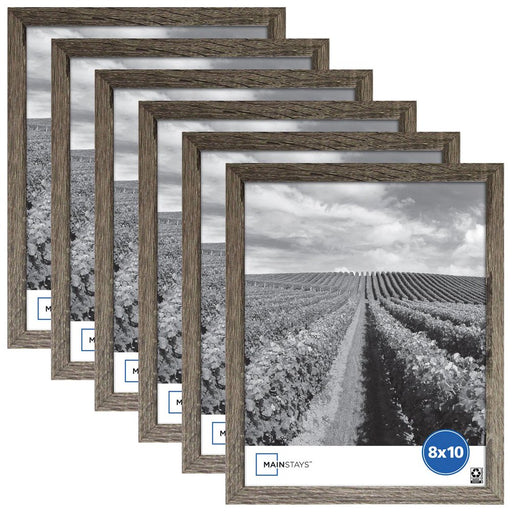 8X10 Inch Dark Rustic Gray 0.5" Gallery Wall Picture Frame, Set of 6