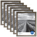 8X10 Inch Dark Rustic Gray 0.5" Gallery Wall Picture Frame, Set of 6