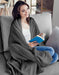 Fleece Blanket Queen Size Grey 300GSM Luxury Bed Blanket Anti-Static Fuzzy Soft Blanket Microfiber (90X90 Inches)
