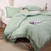 3Pcs Fringe Sage Green Tassel Comforter Set Queen Boho Bohemian Cute Soft Tufted Microfiber Bedding Sets Modern Style for Men and Women (1Comforter + 2 Pillowcases)