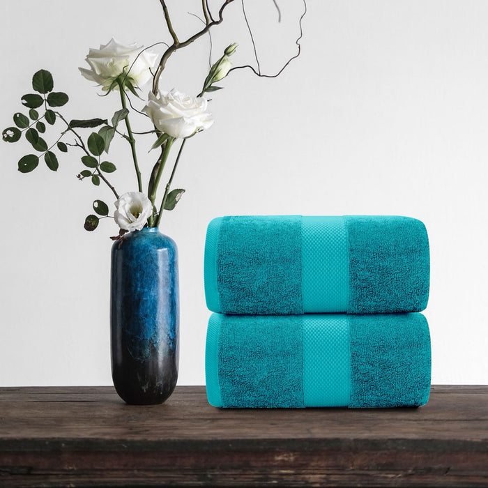 Luxury Bath Sheet Towels Extra Large 35X70 Inch | 2 Pack, Aqua