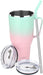 40Oz Insulated Tumbler with Handle,Stainless Steel Vacuum Mug with Lid and Straw,Maintains Cold and Heat for Hours,Sweat Proof/Leak Proof/Dishwasher Safe,Car Holder Cups-Green&Pink