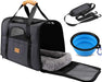 Dog Carrier  Cat Carrier Pet Travel Carrier Bag Airline Approved Folding Fabric Pet Carrier for Small Dogs Puppies Medium Cats, W/Locking Safety Zippers, Foldable Bowl