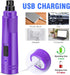 Dog Nail Grinder with LED Light - Upgraded 2-Speed Electric Pet Nail Trimmer Powerful Painless Paws Grooming & Smoothing for Small Medium Large Dogs & Cats (Purple)