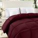Comforter Duvet Insert - Quilted Comforter with Corner Tabs - Box Stitched down Alternative Comforter (Queen, Burgundy/Red)
